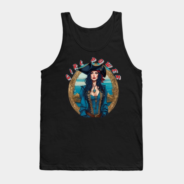 Girl power, blue eyed pirate lady Tank Top by sailorsam1805